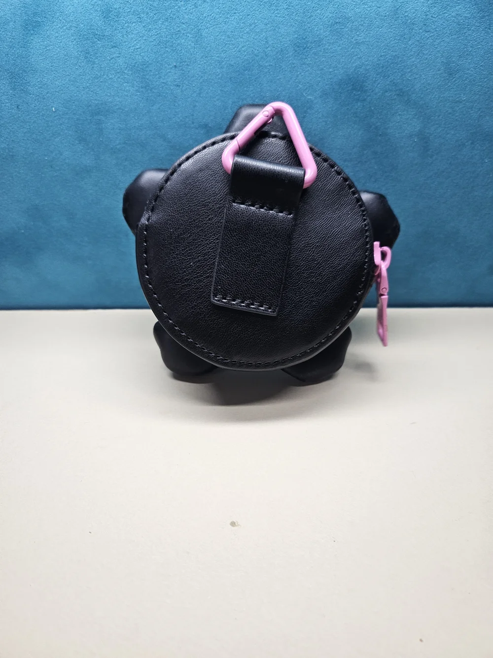 Steve Madden Black Flower Coin Pouch with Pink Center